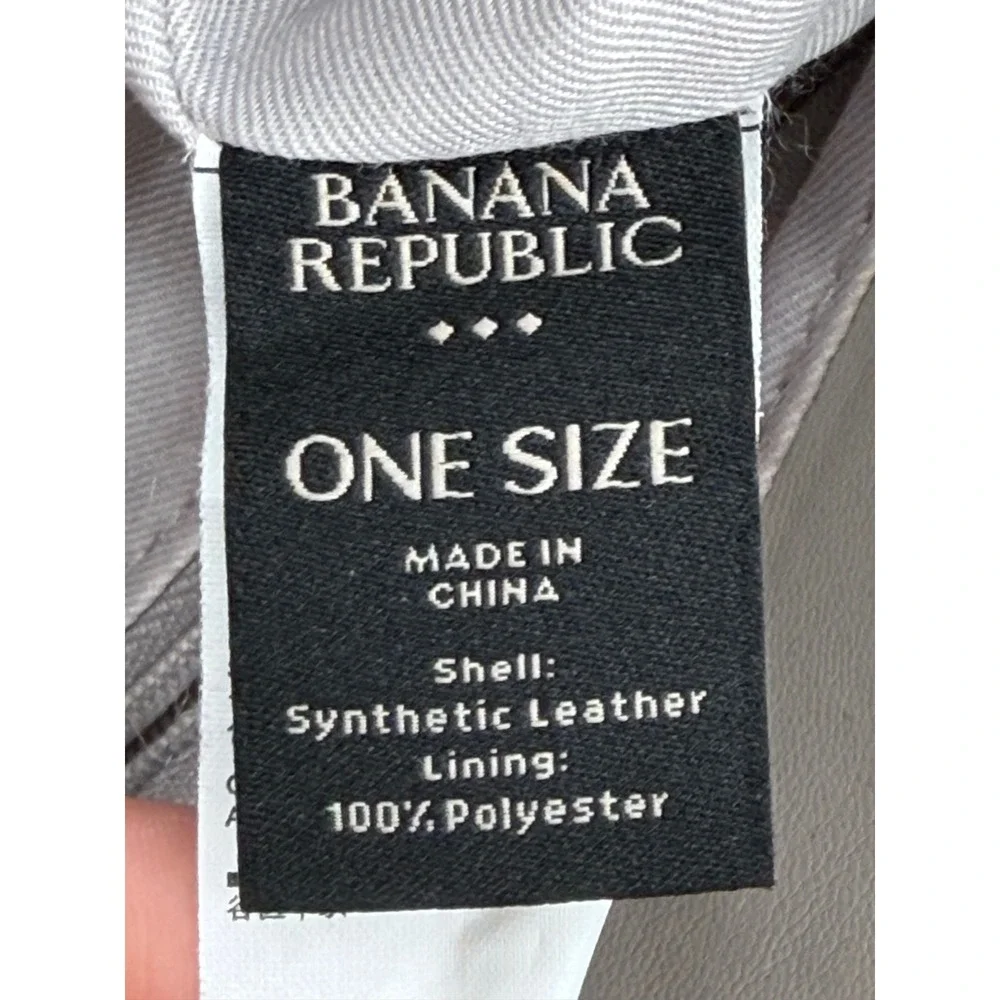 Banana Republic Taupe Gray Pleated Knotted Strap Faux Leather Shoulder Bag OS